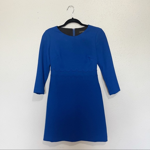 Banana Republic Scalloped Dress Royal Blue Size 0 - Picture 2 of 7